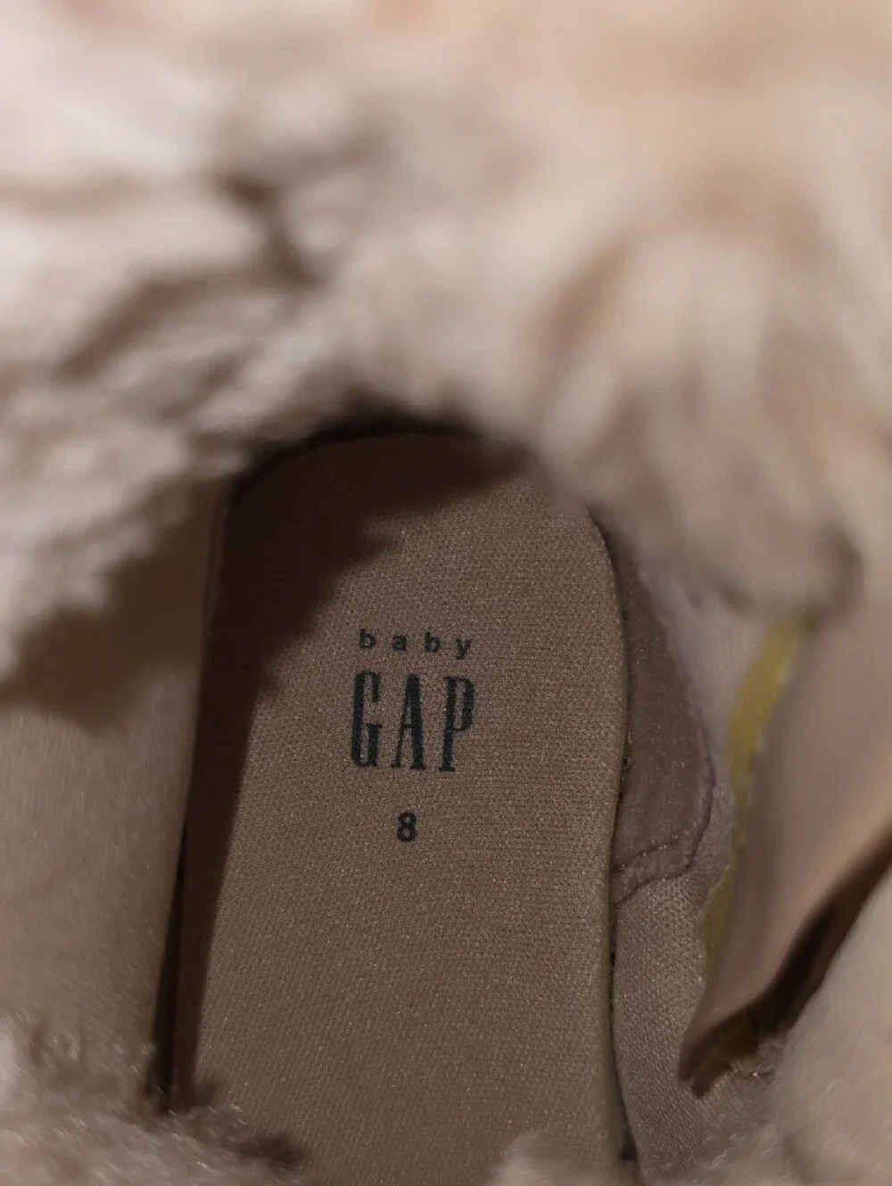 GAP Pink Faux-Fur Suede Baby Walker Boots